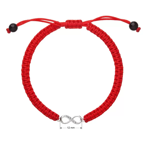 Kabbalah náramok proti uhranutiu strieborné nekonečno 13002.3 červený