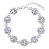 Strieborný náramok so Swarovski kryštálmi fialový 33048.3