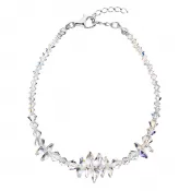 Strieborný náramok so Swarovski kryštálmi AB efekt 33107.2