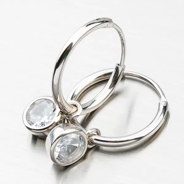 Strieborné kruhy so zirkónmi UCST-122070C