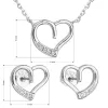 Súprava šperkov so zirkónovými náušnicami a bielym srdiečkovým náhrdelníkom 19009.1