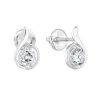 Strieborné napichovacie náušnice so zirkónom v bielej farbe 11256.1