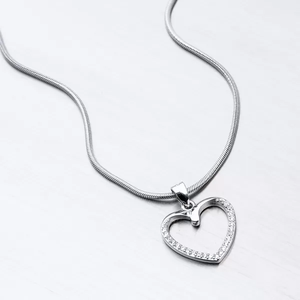 Strieborný prívesok srdca HST-13205
