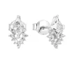 Strieborné náušnice pecka so zirkónom v bielej farbe 11140.1
