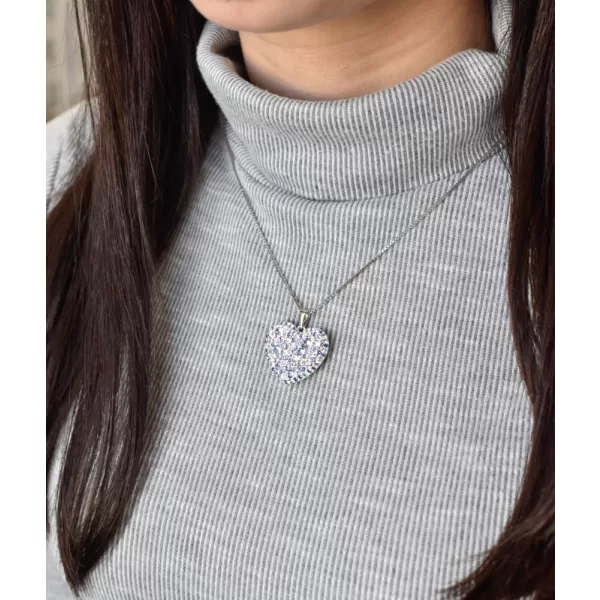 Strieborný prívesok s kryštálmi Swarovski mix farieb srdca 34243.3 violet
