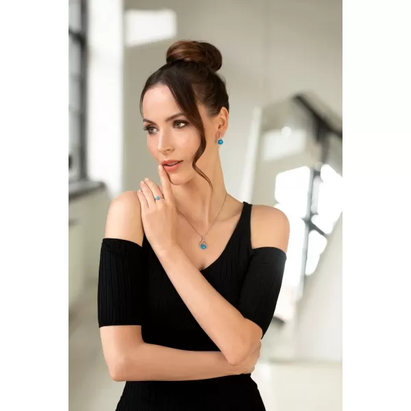 Strieborné visiace náušnice kvapky so syntetickým opálom 11336.3 modré