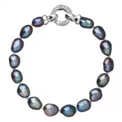 Perlový náramok z pravých riečnych perál modrý 23011.3 peacock