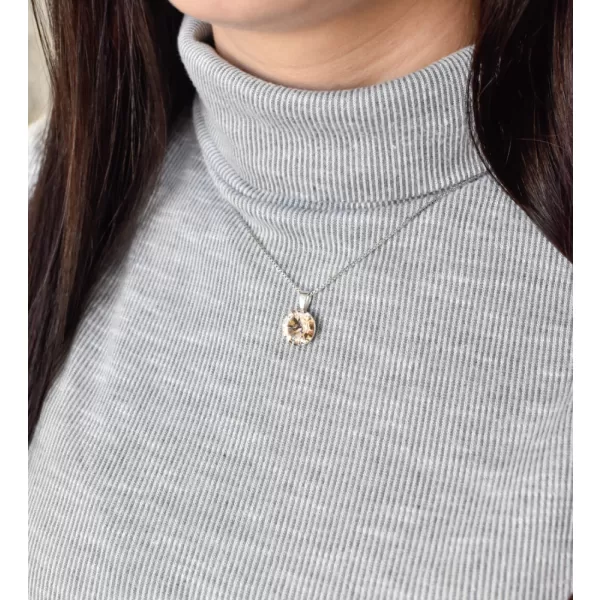 Strieborný prívesok s Swarovski Brown Round Rounds 34112.3