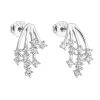 Strieborné náušnice pecka so zirkónom v bielej farbe 11093.1