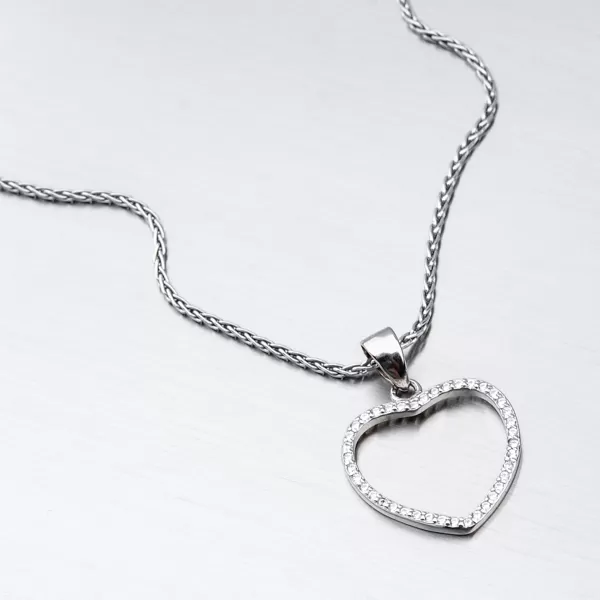 Strieborný prívesok srdca HST-13245