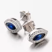 Náušnice kôstky striebro 925 so zirkónmi SETST-12201