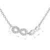 Strieborný náhrdelník so zirkónom biele nekonečno 12041.1