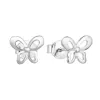 Strieborné náušnice pecka so zirkónom biely motýľ 11060.1