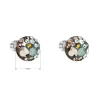 Strieborné náušnice pecka s kryštálmi Swarovski mix farieb okrúhle 31336.4 chameleón