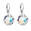 Strieborné visiace náušnice s kryštálmi Swarovski a okrúhlym efektom 31296.2