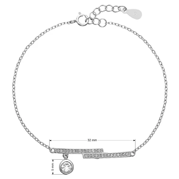 Strieborný náramok so zirkónmi 13013.1