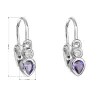 Strieborné detské náušnice visiace so zirkónom vo fialovej farbe 11197.3