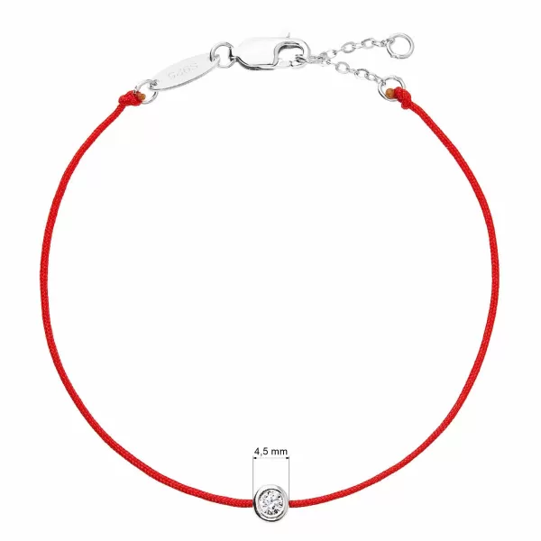 Kabbalah červený náramok proti uhranutiu strieborný okrúhly 13005.3