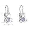 Strieborné detské náušnice visiace so zirkónom fialová kvietka 11171.3