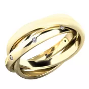 Dámsky prsteň prírodný diamant 0,120 ct G/SI - tri prstene 61075-DIA