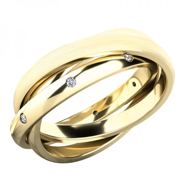 Dámsky prsteň prírodný diamant 0,120 ct G/SI - tri prstene 61075-DIA