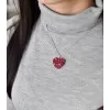 Strieborný prívesok s kryštálmi Swarovski červené srdce 34243.3 cherry