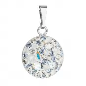Strieborný prívesok s kryštálmi Swarovski modrý okrúhly 34225.3 light sapphire