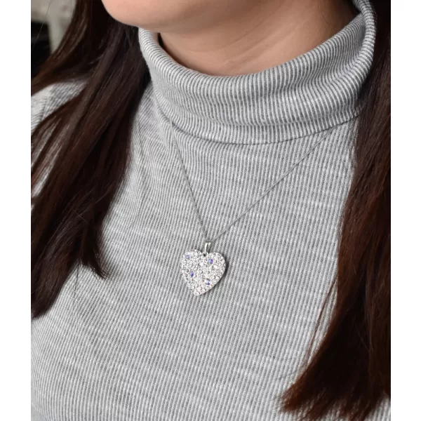 Strieborný prívesok s kryštálmi Swarovski ab efekt srdca 34243.2