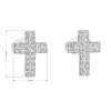 Strieborné náušnice pecka so zirkónom biely krížik 11068.1