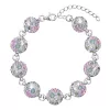 Strieborný náramok so Swarovski kryštálmi mix farieb 33048.3 sakura