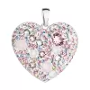 Strieborný prívesok s kryštálmi Swarovski mix farieb srdca 34243.3 magic rose