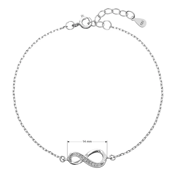 Strieborný náramok so zirkónmi nekonečno 13009.1