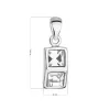 Strieborný prívesok s kryštálmi Swarovski biela kocka 34238.1