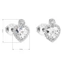 Strieborné náušnice Pecka s zirkónovým bielym srdcom 11158.1