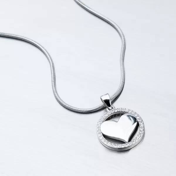 Strieborný prívesok srdca HST-13499