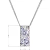 Strieborný náhrdelník so Swarovski kryštálmi fialový obdĺžnik 32074.3 violet