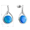 Strieborné visiace náušnice kvapky so syntetickým opálom 11336.3 modré