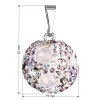 Strieborný prívesok s kryštálmi Swarovski mix farieb okrúhly 34081.3 magic rose