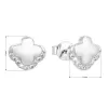 Strieborné náušnice pecka so zirkónom biely krížik 11125.1