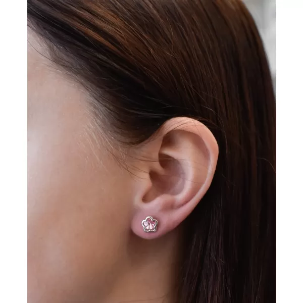 Strieborné náušnice pecka s kryštálmi Swarovski ružová kvietka 31255.3 light rose