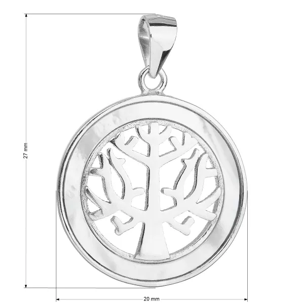 Strieborný prívesok so zirkónmi v bielej farbe strom života 14002.1