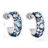 Strieborné náušnice kruhy s kryštálmi Swarovski modrý polkruh 31118.3 blue style