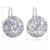 Strieborné náušnice visiace s kryštálmi Swarovski fialové okrúhle 31161.3 violet