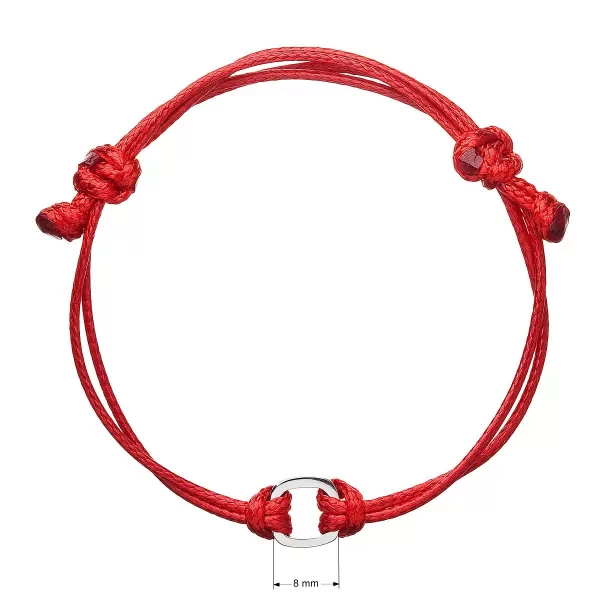 Kabbalah náramok proti uhranutiu strieborný štvorček 13003.3 červený
