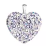 Strieborný prívesok s kryštálmi Swarovski mix farieb srdca 34243.3 violet