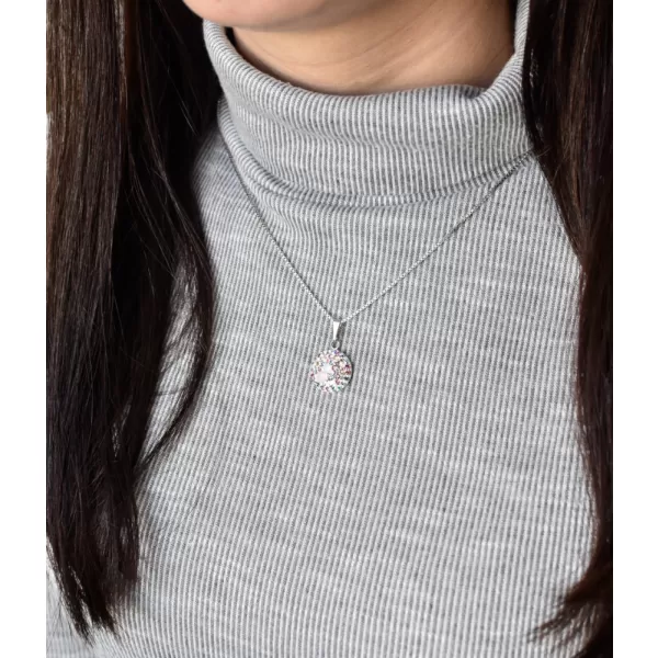 Strieborný prívesok s kryštálmi Swarovski mix farieb okrúhly 34225.3 magic rose