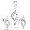 Súprava šperkov so zirkónom v bielej farbe náušnice a prívesok 19013.1