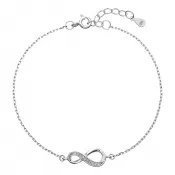 Strieborný náramok so zirkónmi nekonečno 13009.1