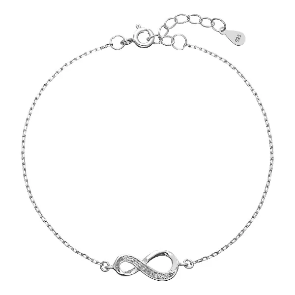 Strieborný náramok so zirkónmi nekonečno 13009.1