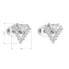 Strieborné náušnice pecka so zirkónom v bielej farbe 11163.1